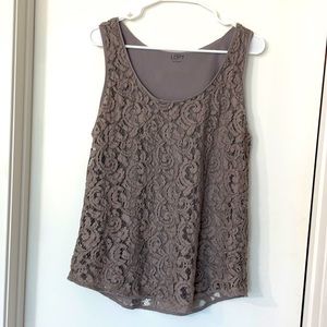 Loft XL taupe sleeveless blouse